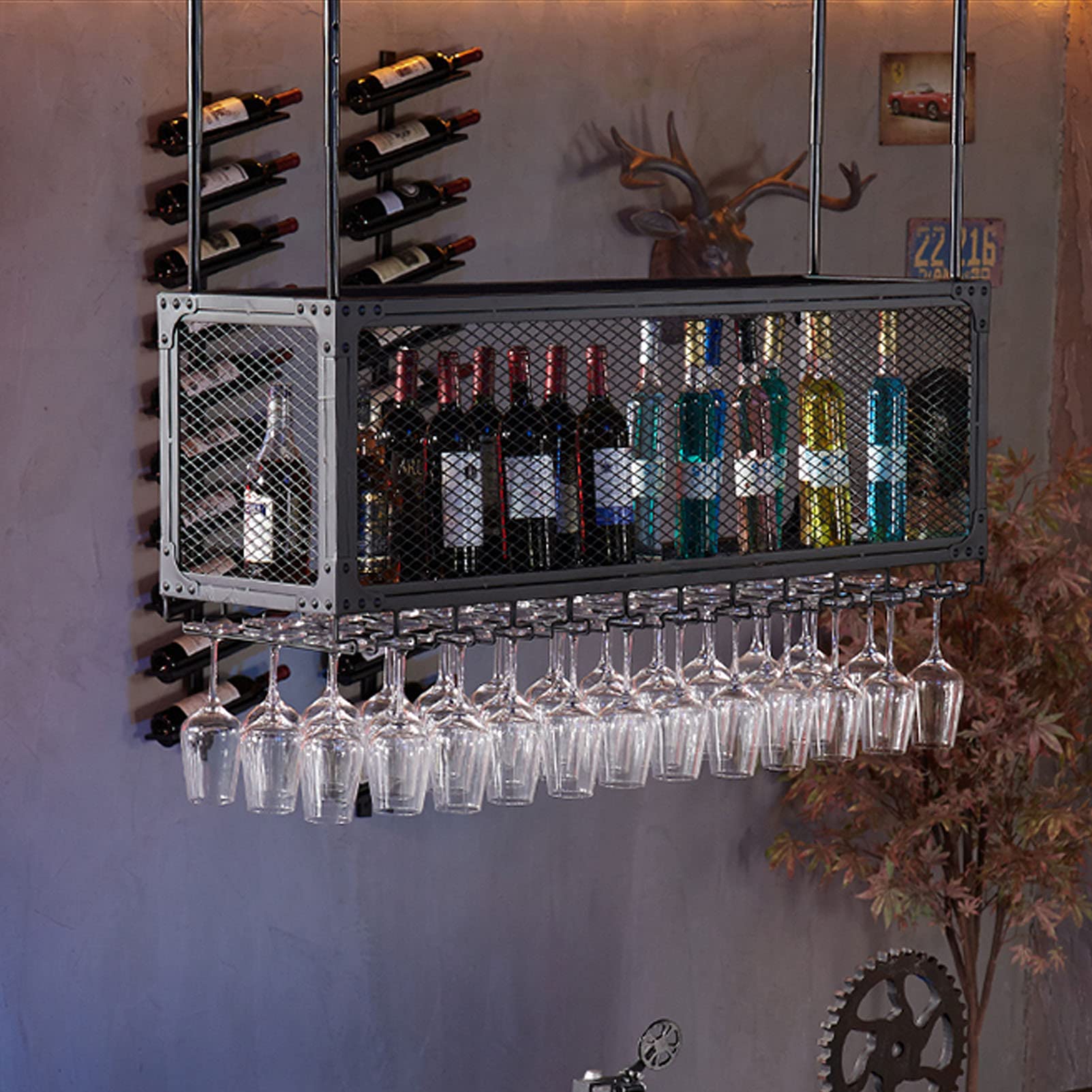 Porte-Bouteilles de vin suspendu pour libérer l'espace de votre cuisine
