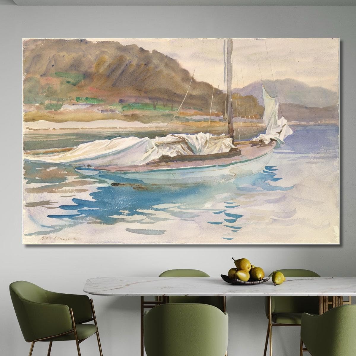 Vele Inattive John Singer Sargent, jss110 Quadro Stampato su Tela, 125x75 cm
