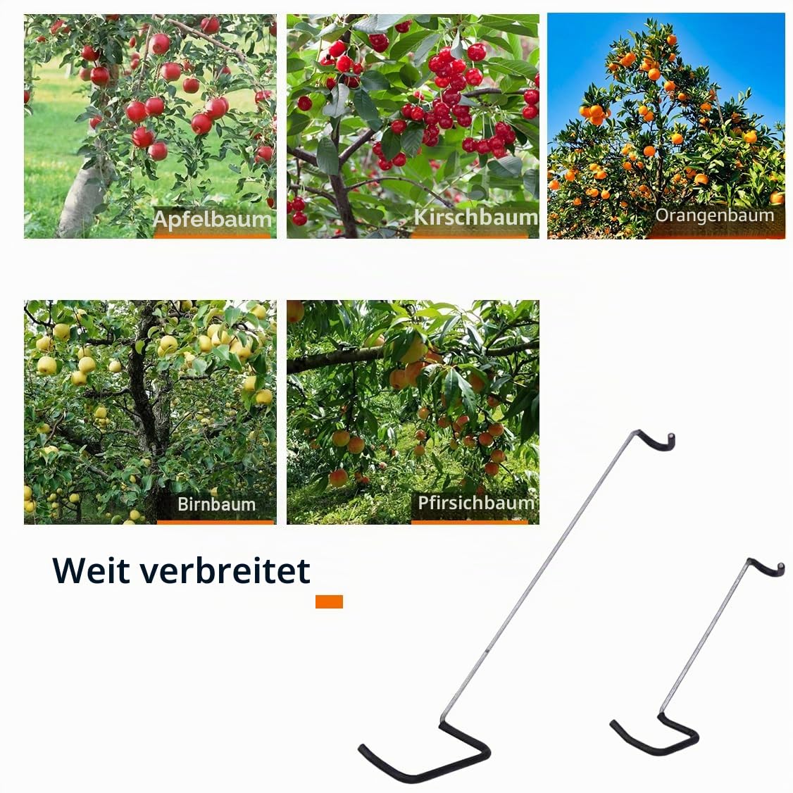 Obstbaum-Astabspreizer 20 Stück, 17,8 cm Astzieher, Neuer Obstzweig-Spreizer aus Kunststoffschlauch mit umwickeltem Eisendraht, beschädigt Äste nicht, Zweige-Öffnungswinkel-Zugast-Biegewerkzeug