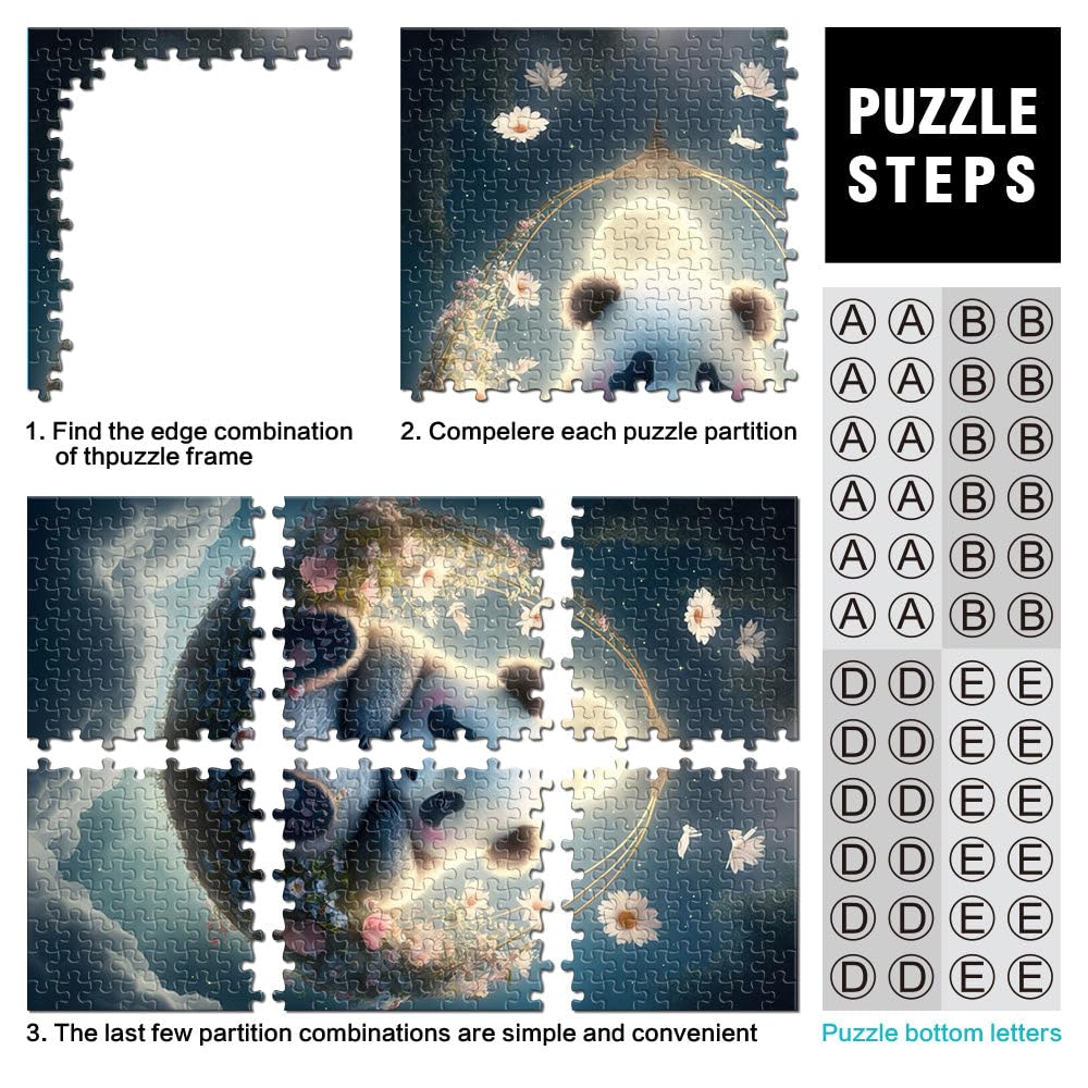 Puzzle 2000 pièces pour Adultes, Jeux éducatifs, bébé Panda, décoration d'intérieur, décoration et Cadeaux Uniques, 27,56 po x 39,37 po