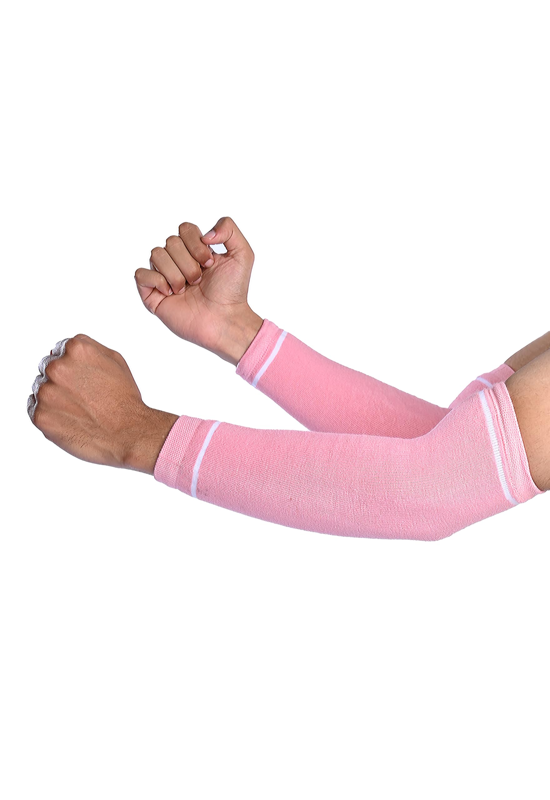 MUKHAKSH(Pack of 1 Pair = 2 Arm Sleeves Girls Pure Cotton Lycra Summer Sports Pink Arm Sleeves-image-46