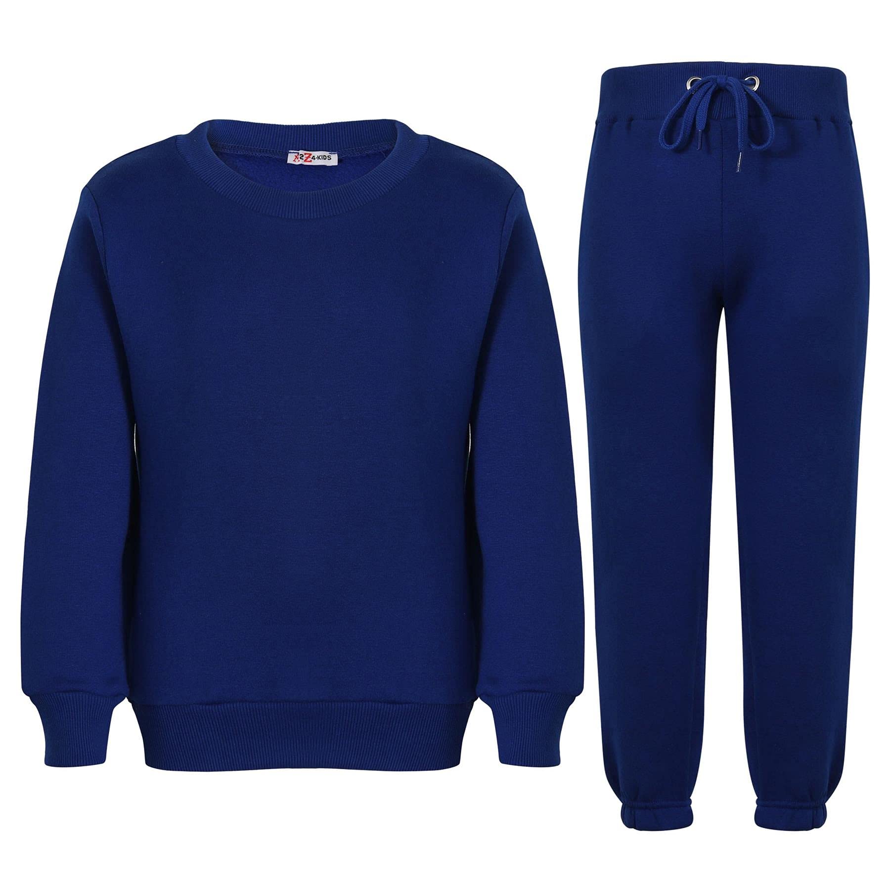 A2Z 4 Kids Chándal unisex de cuello redondo de forro polar para niñas y niños - T.S Plain Jumper 108 Royal 7-8