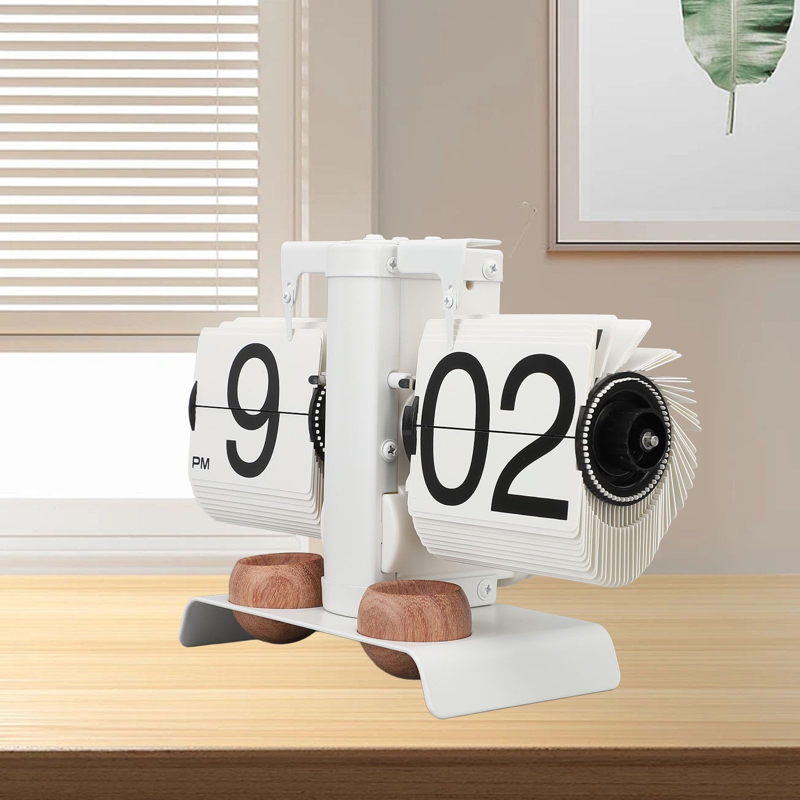 Automatische Uhr Rückwärts-, Timer- und Erinnerungsfunktion 2 ätherische Ölhalter Rückwärtsentleer Tischuhr für den Wohnzimmer (White)