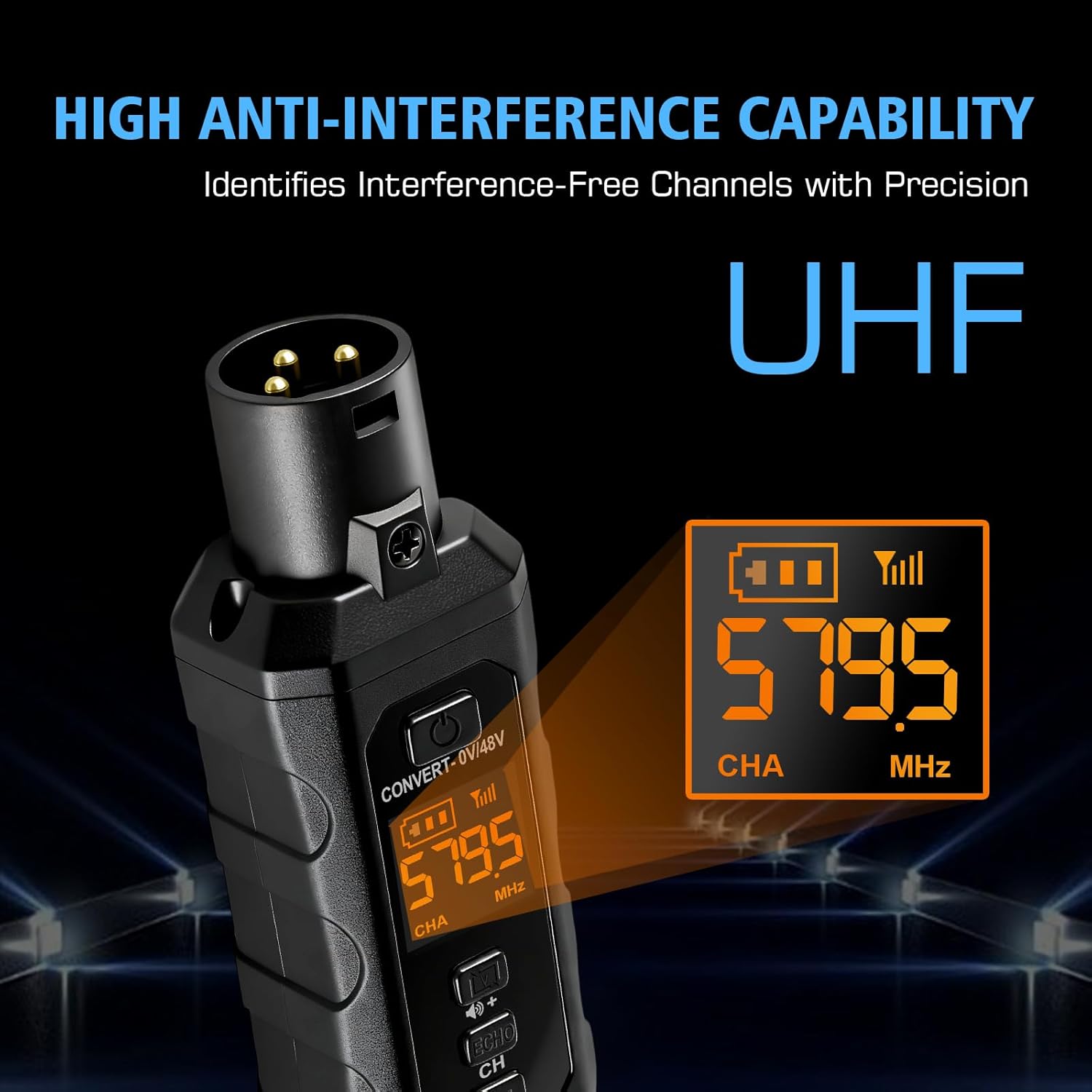 Wireless XLR Transmitter and Receiver UHF Wireless Microphone Adapter for 164FT Range 8-Hours Battery Wireless Mic Adapter For Condenser, Dynamic Mics, PA System,Mixer. - Image 6