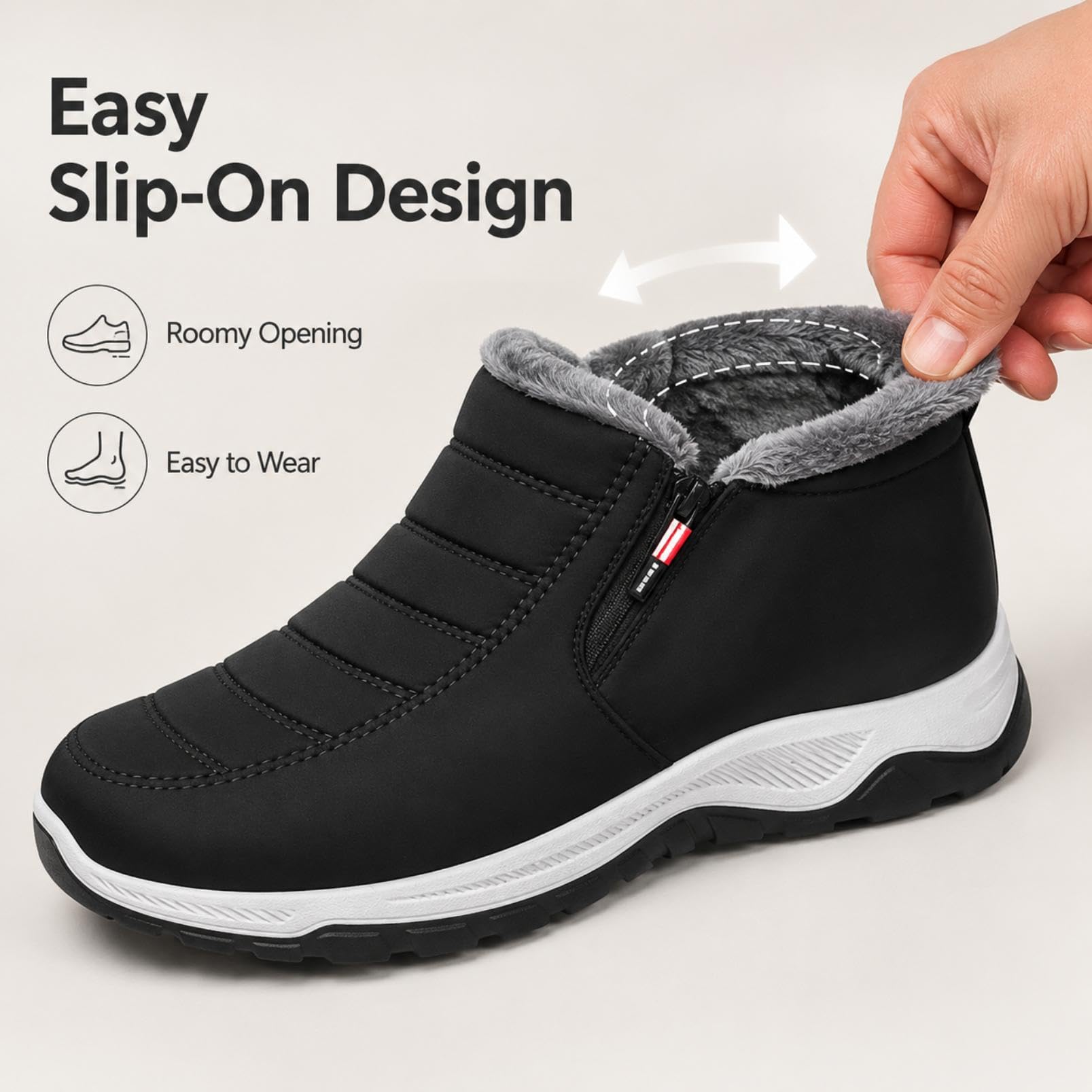 Generisch Shoes for Swollen Feet Women's Winter Thermal