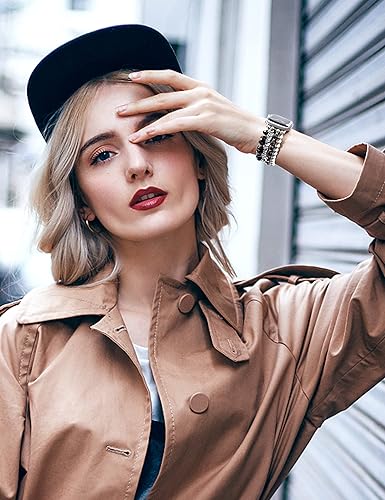 Miniatura 6 de JR.DM Correas de pulsera de cuentas para mujer compatibles con Apple Watch de 1.575 pulgadas, 1.496 pulgadas, 1.614 pulgadas, 1.732 pulgadas,