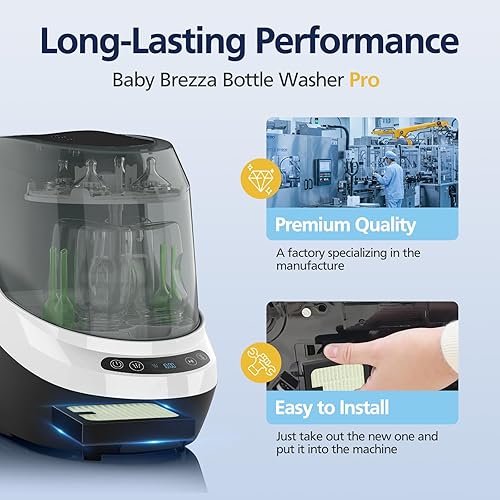 Miniatura 4 de Paquete de 4 filtros HEPA de repuesto para lavadora de biberones Baby Brezza Pro, filtración de alto rendimiento para filtro de aire y polvo