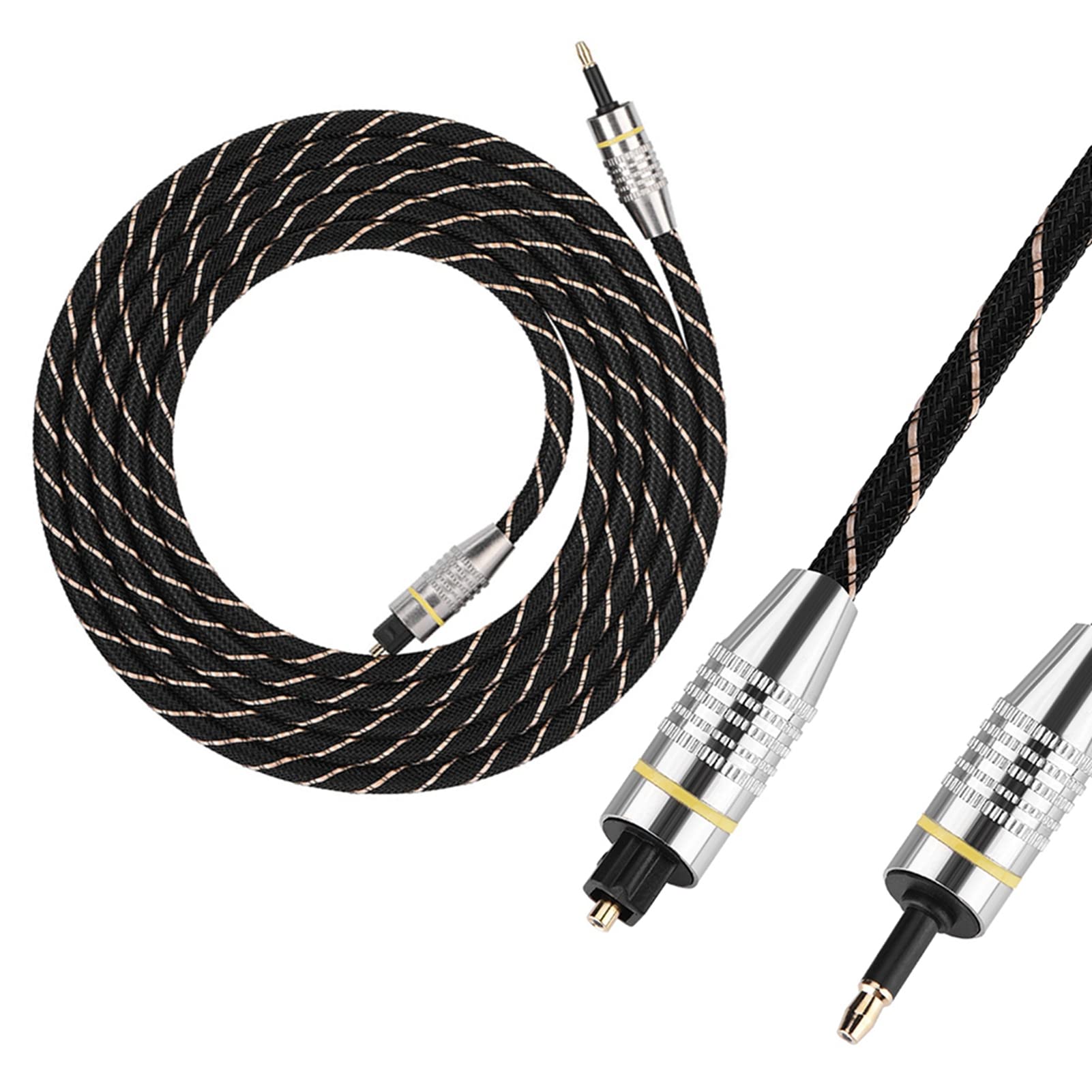 Ejoyous Cable Toslink de 3,5mm, Digital Mini Toslink a Cable 250M Bit/s Ancho de Banda SPDIF Chapado en Oro para DVD/CD (2 m/6,56 pies)