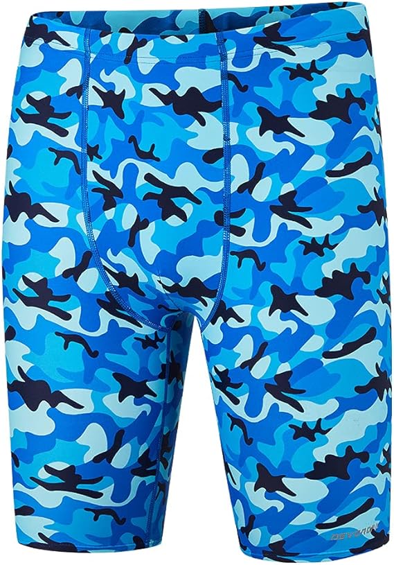 DEVOROPA Boys' Swim Jammer Youth Competitive Swim Shorts