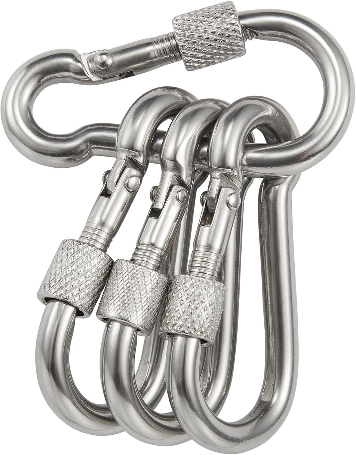 Flag Pole Carabiner Clips, 4 Pack 316 Stainless Steel Locking Flag Hooks