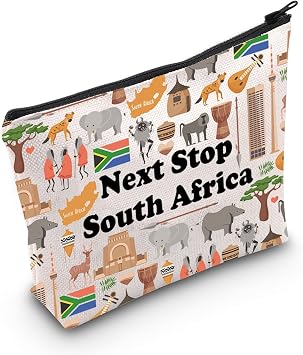 MNIGIU South Africa Symbol Souvenir Cosmetic Bag South Africa Vacation Gift South Africa Travel Cosmetic Bag South Africa Lover Gift Travel Gift, South Africa