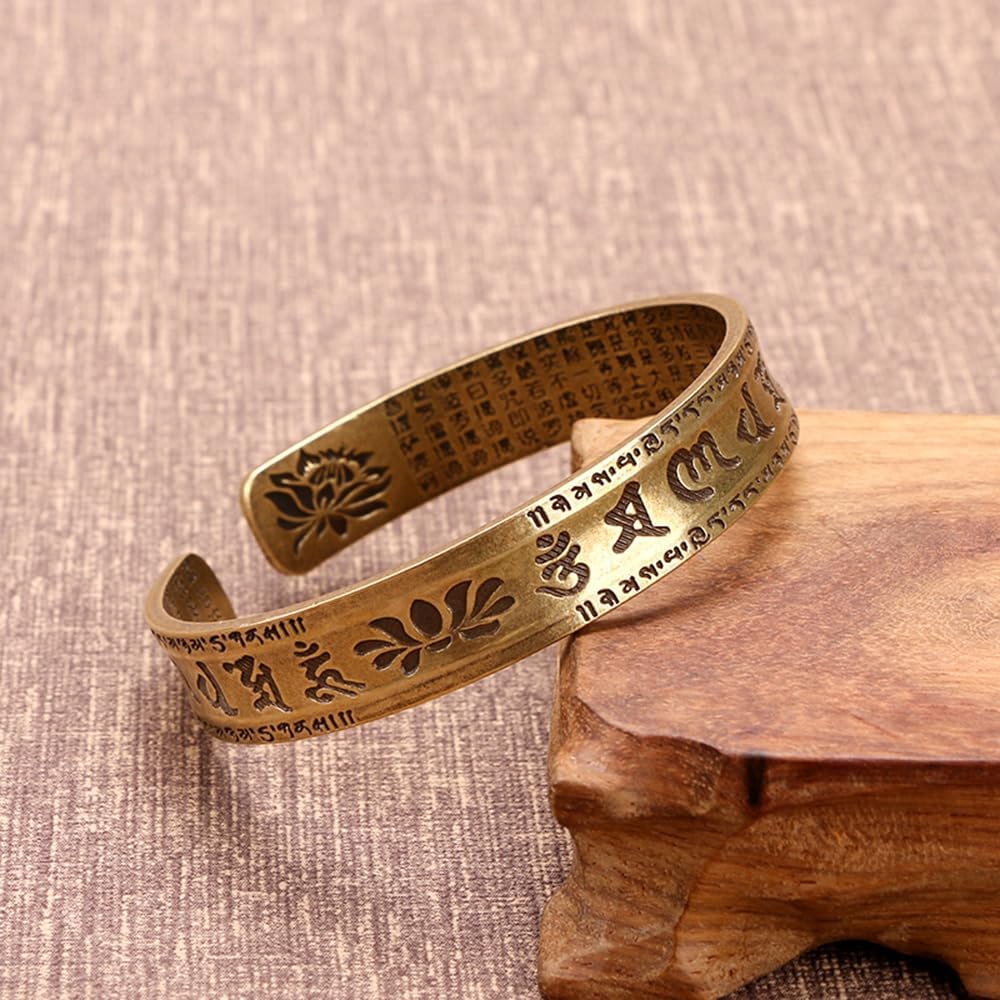 LIYAPEI Vintage Pure Copper Bangle Bracelet Adjustable Energy Protection Talisman Feng Shui Cuff Jewelry for Men & Women - Image 3