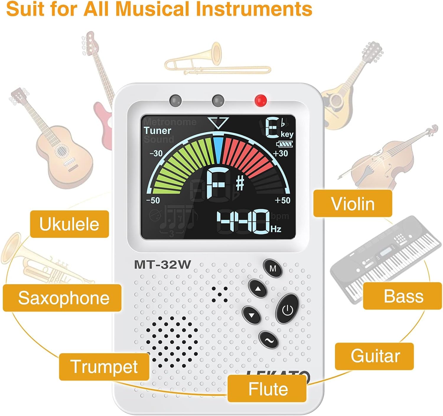 Buy Metronome Tuner, LEKATO Rechargeable 3 In 1 Metronome for Guitar