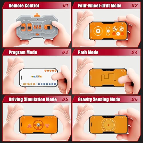 Miniatura 5 de Super Drift - Juego de bloques de construcción de coche con control remoto, gran coche deportivo grande, kit de construcción de autos de carreras