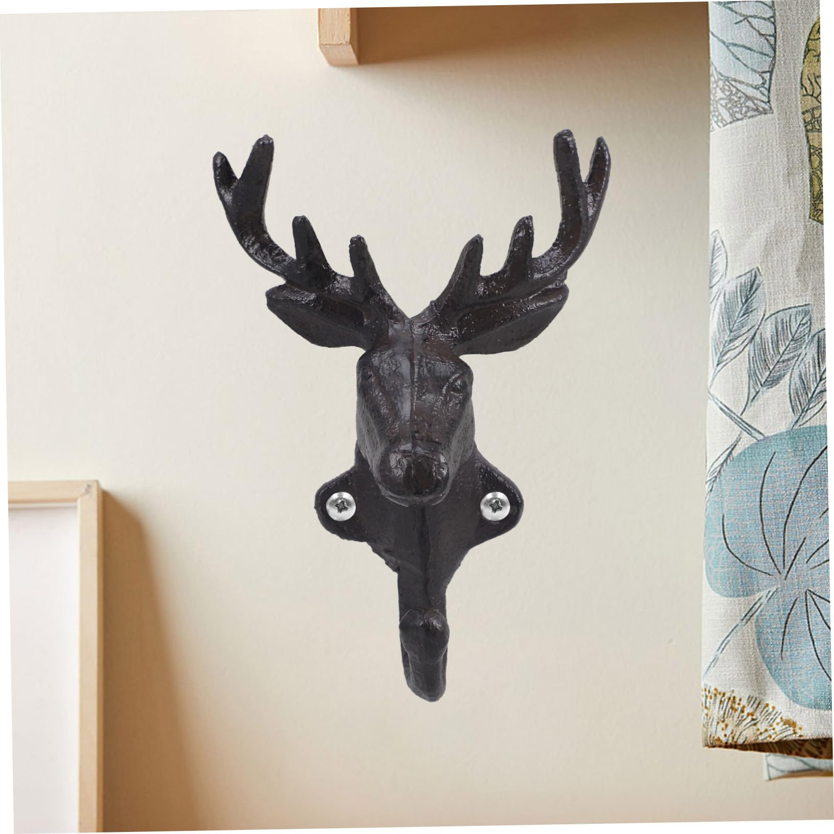 鹿の頭 タオル掛け 鋳鉄製 アンティーク調ビス付4個セット