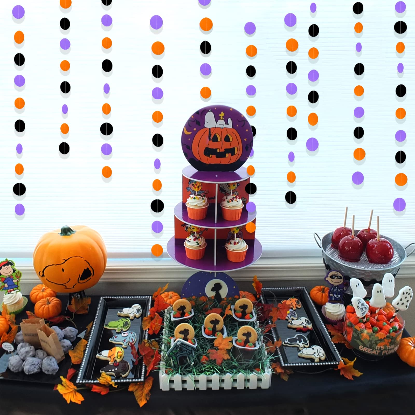 Schwarz-Orange-lila Papiergirlande – Bunte Regenbogen-Deko Für Geburtstag, Hochzeit & Halloween (4 Stück, 12,2 M)