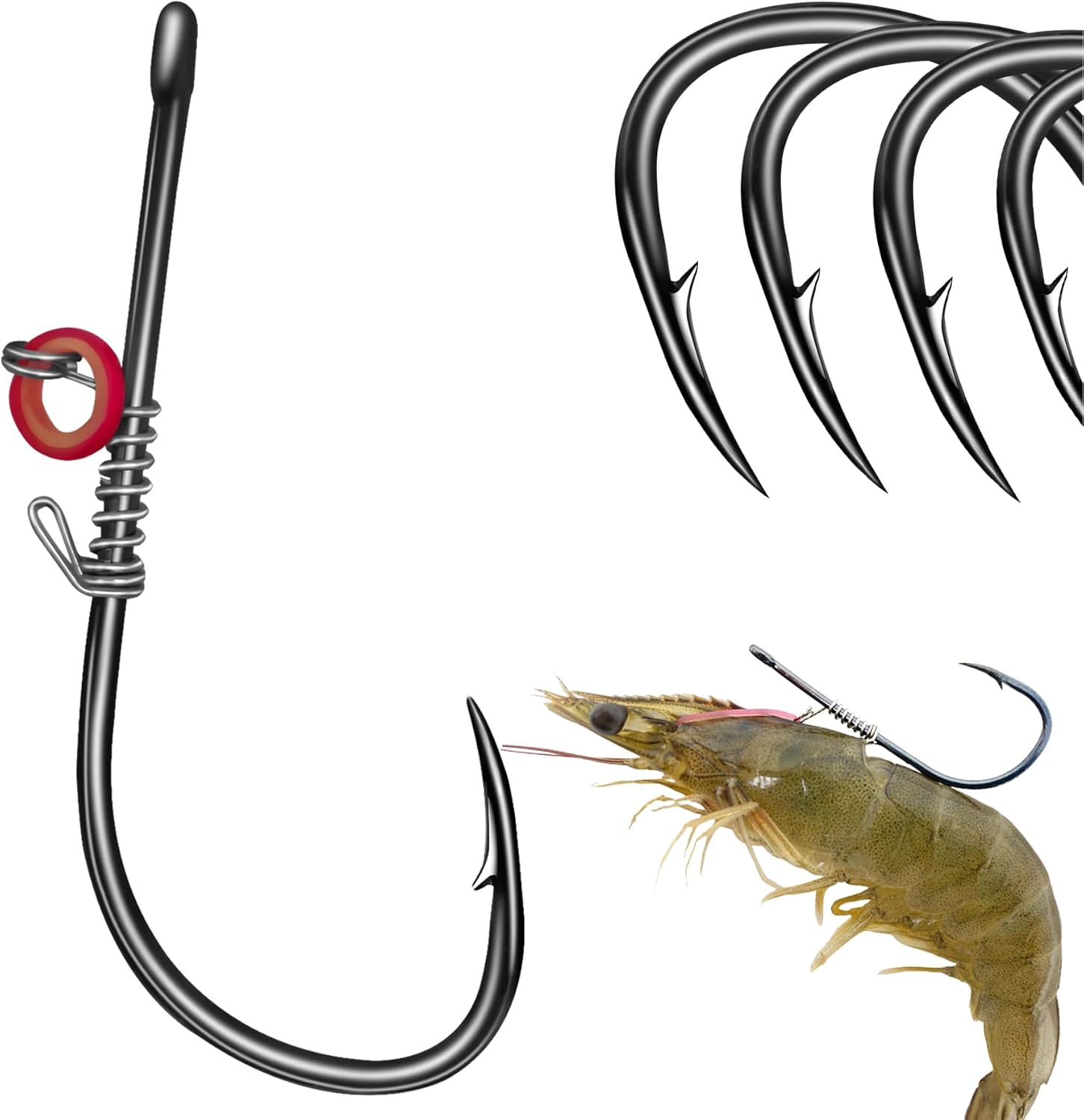 Xuvrir 6pcs Fishing Hooks,Carbon Steel Barbed Fishing