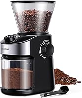 SHARDOR Electric Burr Coffee Grinder with 32 Grind Sizes, 40s Timer & Easy Clean - Compact Black for Home