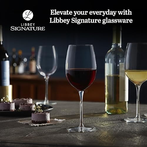 Vista 66 de Libbey Signature - Juego de 12 copas de vino rojo y blanco, elegantes, aptas para lavavajillas, copas de vino de fiesta para cumpleaños, bodas y más