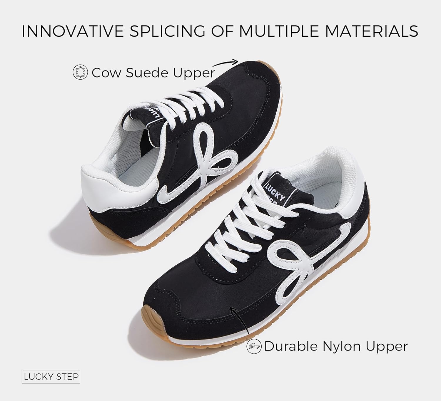 LUCKY STEP Women's Fashion Sneakers Trendy Stylish Low Top Classic Retro Casual Ladies Comfortable Running Walking Shoes - Image 4