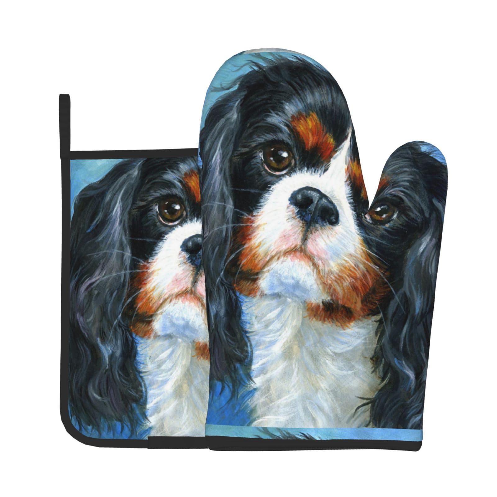 Bywenhopnbs Women's As Picture Cavalier King Charles Spaniel，Oven Mitts And Pot Holders Sets, Kitchen Heat Resistant Oven Golves