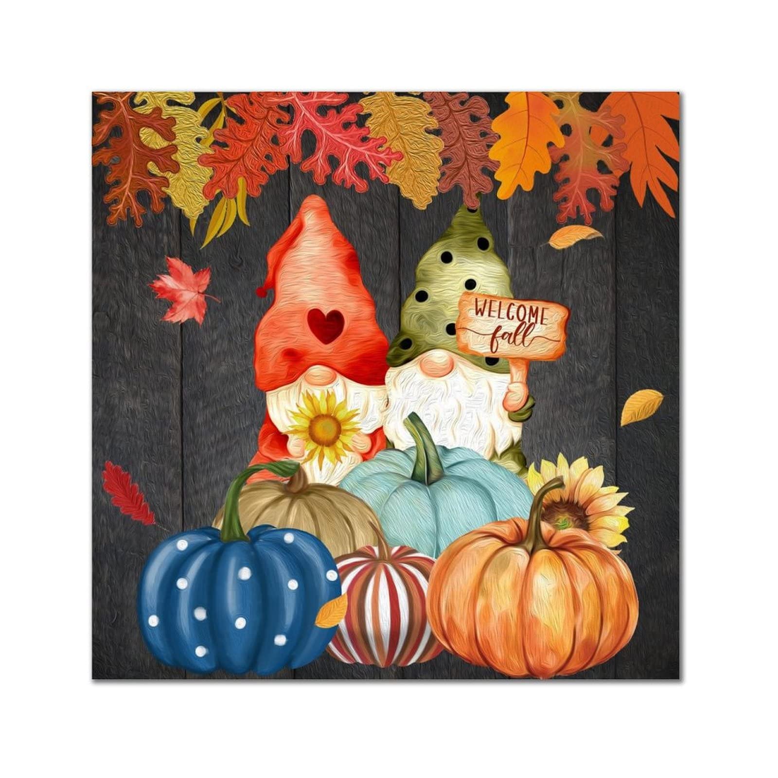 Nain d'automne plaque bois Welcome Fall suspension murale salon et chambre