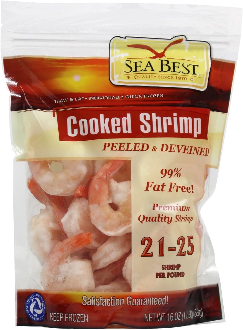 Sea Best 21/25 Cooked Peeled and Deveined Shrimp, 16 Ounce