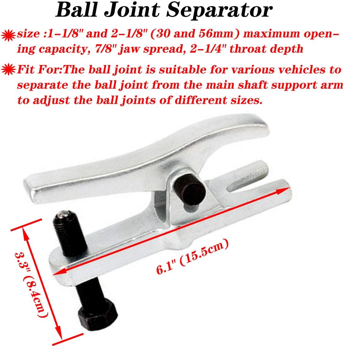 5 PCS Ball Joint Separator,Pitman Arm Puller,Tie Rod End Tool Set for Front End Service, Tool Kit Ball Joint Separator, Front End Service Tool Kit, 6295 Front End Service Set, Splitter Removal Kit