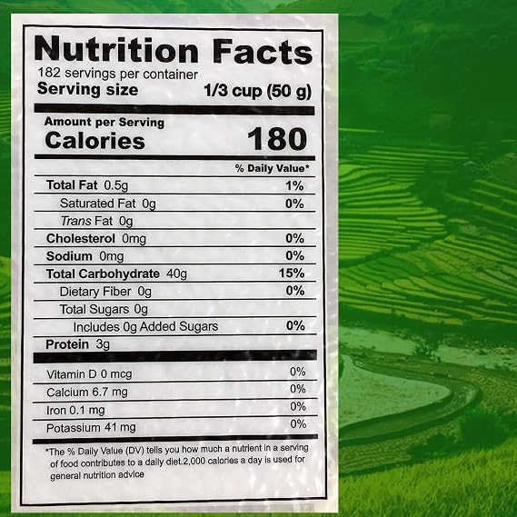 20 Pounds (LBS) Organic Premium Thai Hom Mali Jasmine Rice | Endorsed By Pro Chefs | Four Elephants Brand | Cooking Instructions Packaging