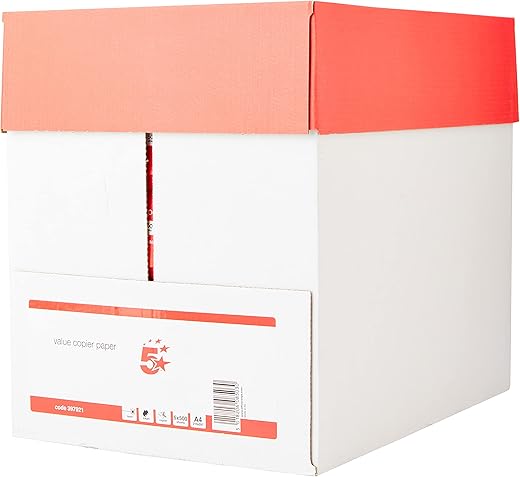 5 Star Value Copier Paper Ream-Wrapped FSC 80gsm A4 White - 5 x 500 Sheets