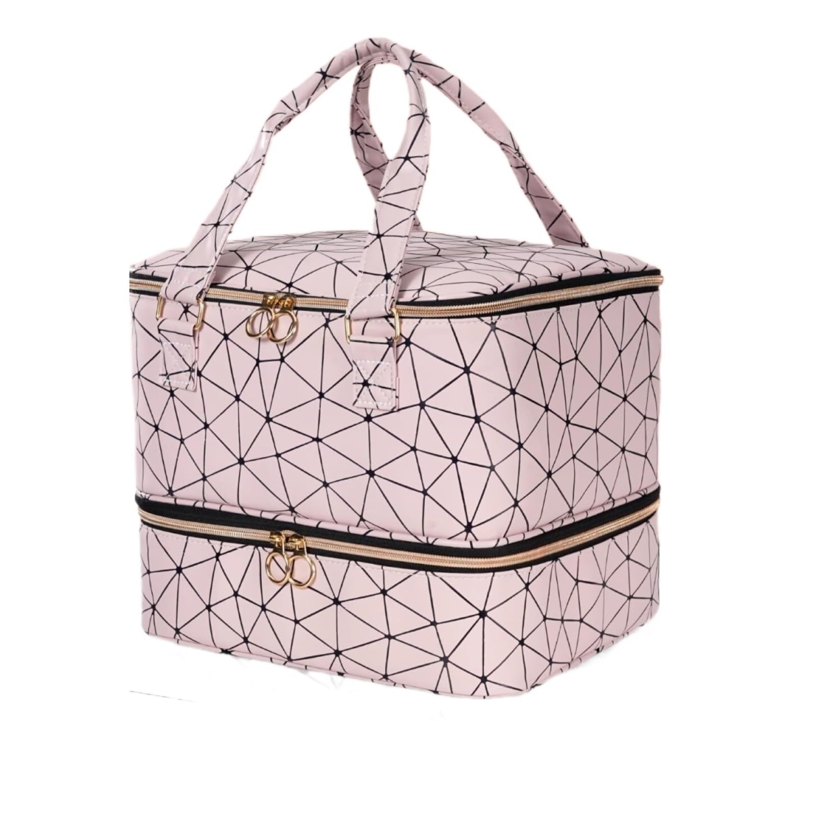 Organizzatore Smalto per Unghie Borsa Multifunzionale for La Conservazione dello Smalto, Scatola Portatile for Oli Essenziali Toletta Trucco(Pink)