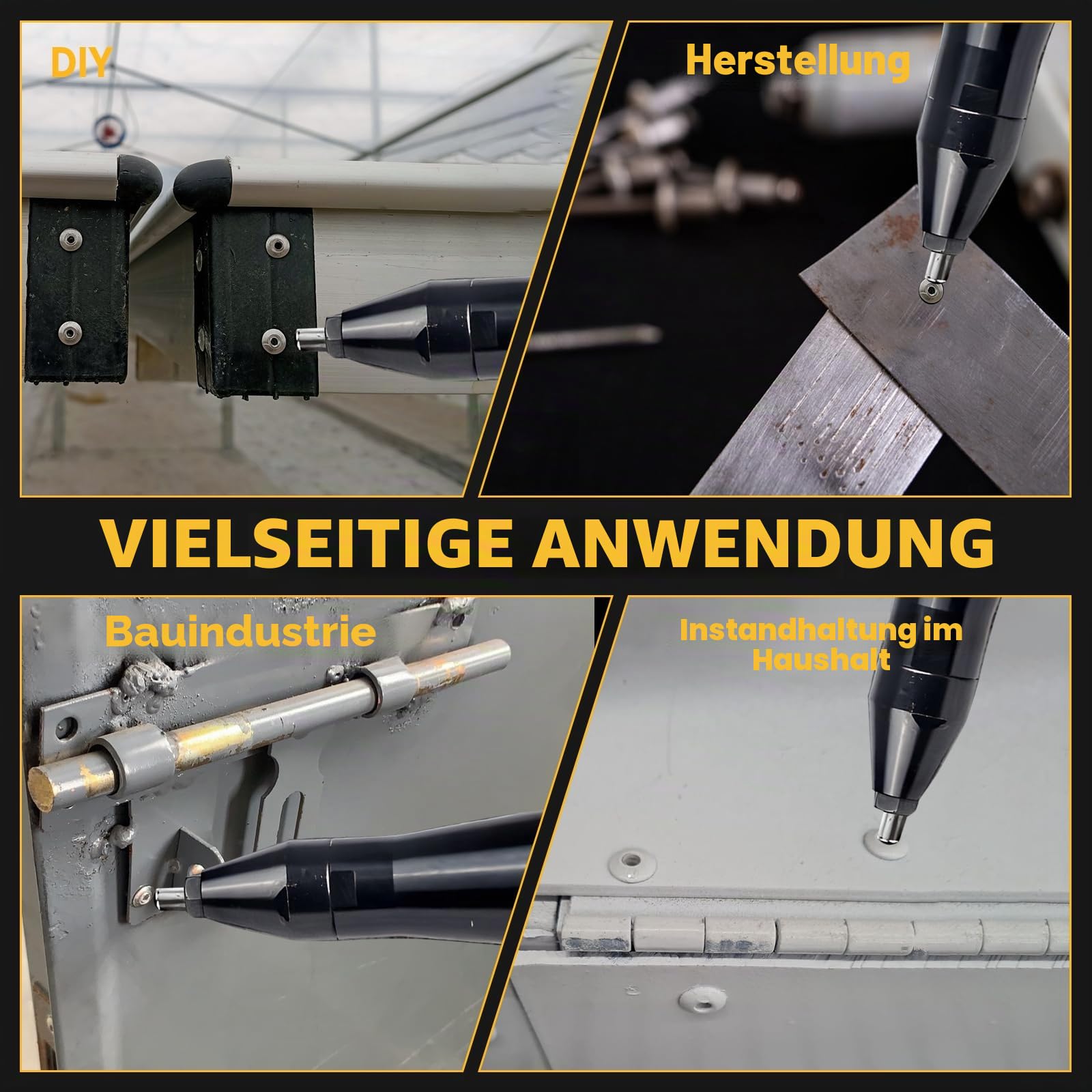 Akku-Nietpistole kompatibel mit Dewalt 18V Akku (keine Batterie), elektrische automatische Nietmutternpistolen mit 40 Nieten für 1/8 Zoll und 5/32 Zoll, bürstenloses Pop-Nietwerkzeug für Metall