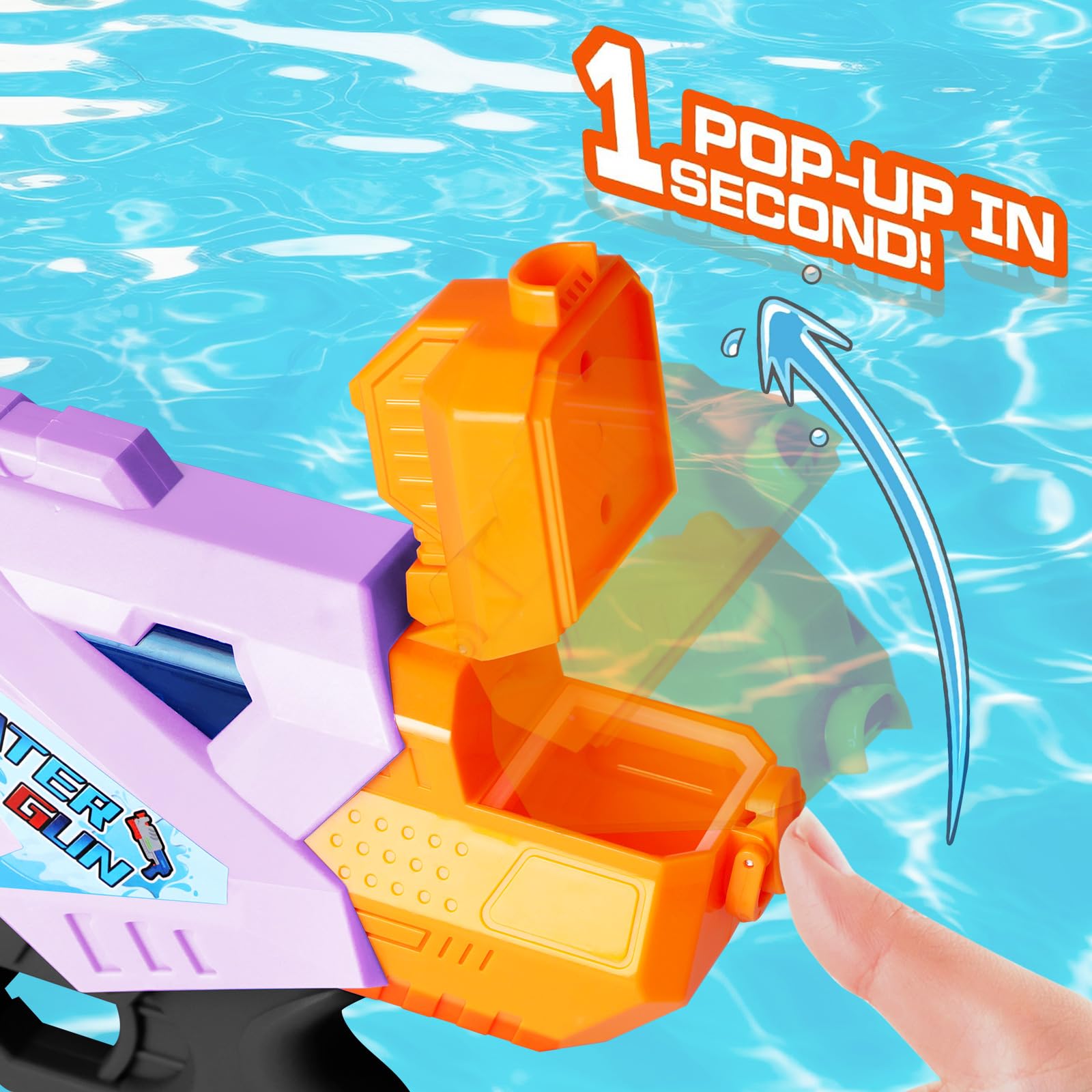 Quanquer 1200 ml super pistola de agua para adultos y niños – Paquete de 2 pistolas de agua con alcance de 10 m – Idea de regalo para batallas de agua veraniegas en el jardín, la piscina y el jardín