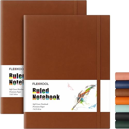 Miniatura 9 de FLEEKOOL Diarios de negocios - Paquete de 2 cuadernos universitarios B5 de tapa suave grande con papel rayado grueso de 100 gsm, 376 páginas