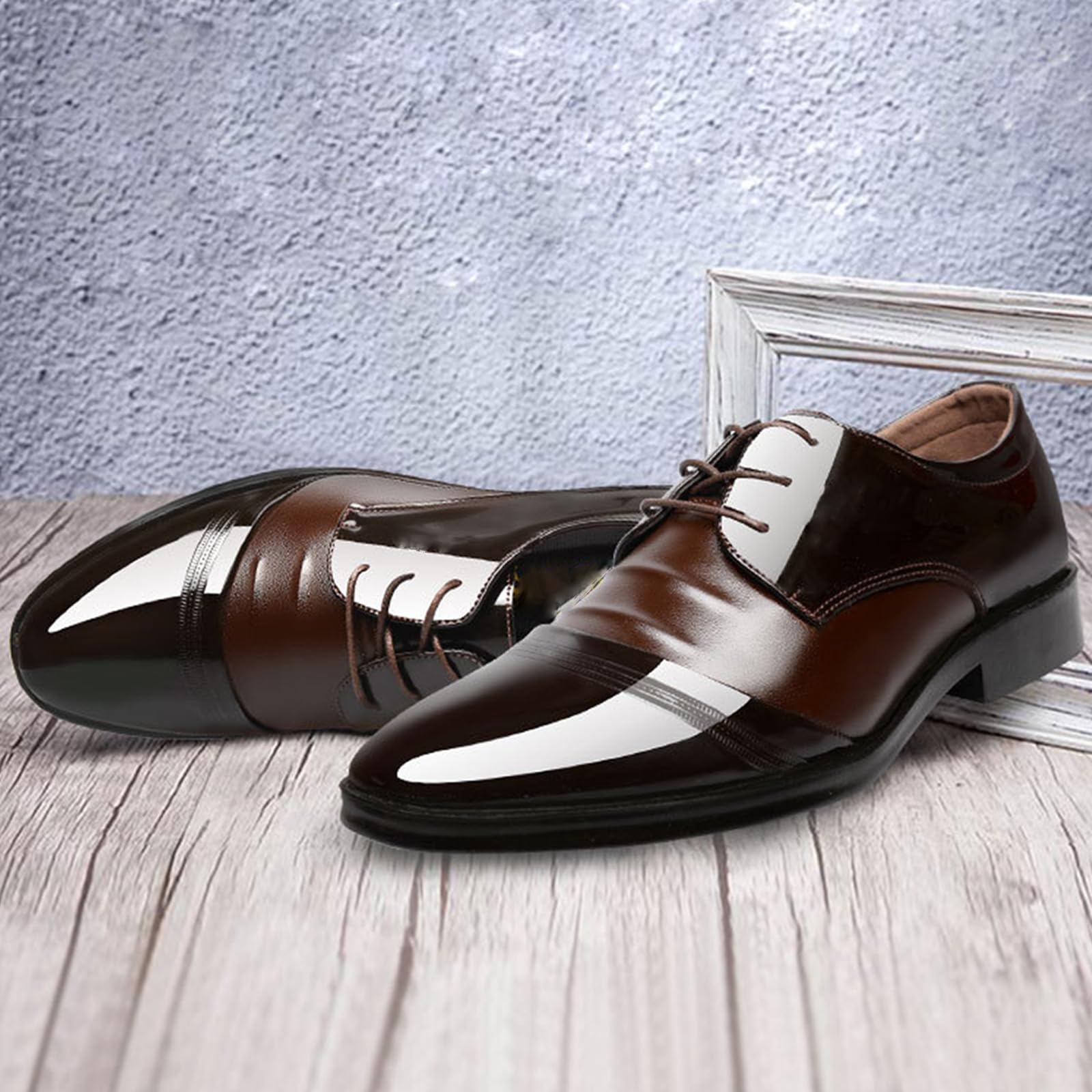 Scarpe Eleganti Uomo Basse Stringate Scarpe Oxford in Pelle | Casual comode A Punta Antiscivolo Impermeabile Matrimonio Business Abito Cerimonia