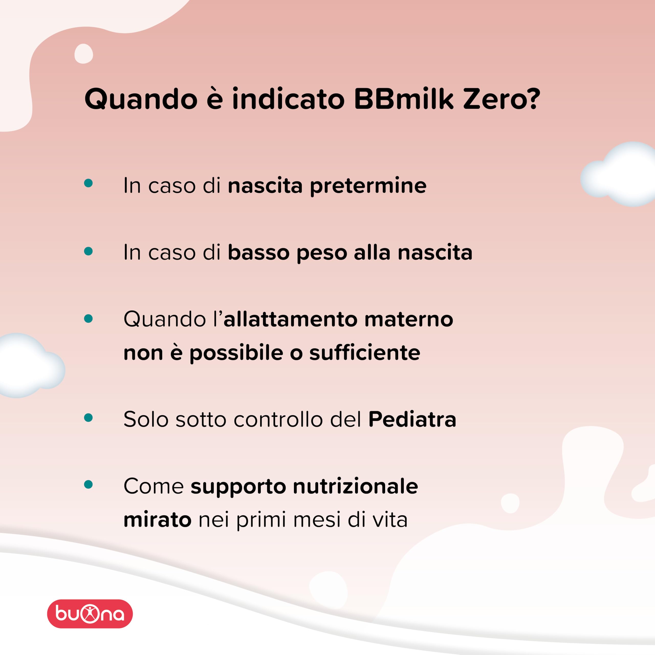 Buona BB Milk Zero per Neonati Prematuri e/o di Basso Peso 500ml Pack da 12, Liquido Pronto all'Uso, Alimento a Fini Medici Speciali, con Proteine del Siero di Latte, Alfa-Lattalbumina e Lattoferrina