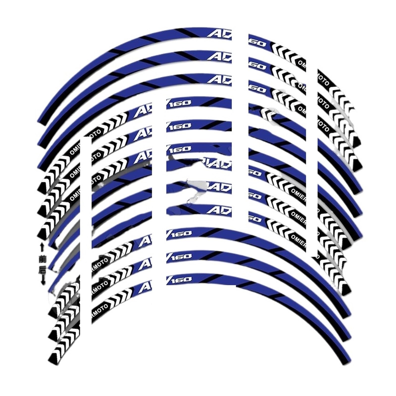 Hub Decals Rim for ADV 160 ADV160 Motorcycle Sticker Wheel Rim Decals Stripe Tape Hub Waterproof Stripe Tape(Blue)