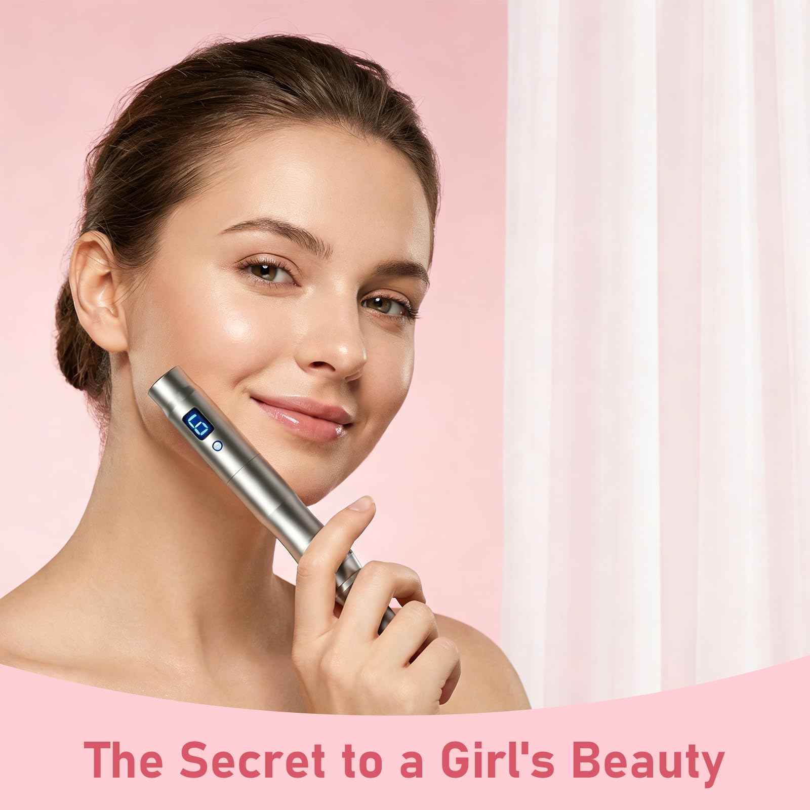 Microneedle Derma Roller Pen para mujeres y hombres, uso en casa, viajes, con 12 piezas de repuesto, kit de microagujas de 0.25 mm para piel