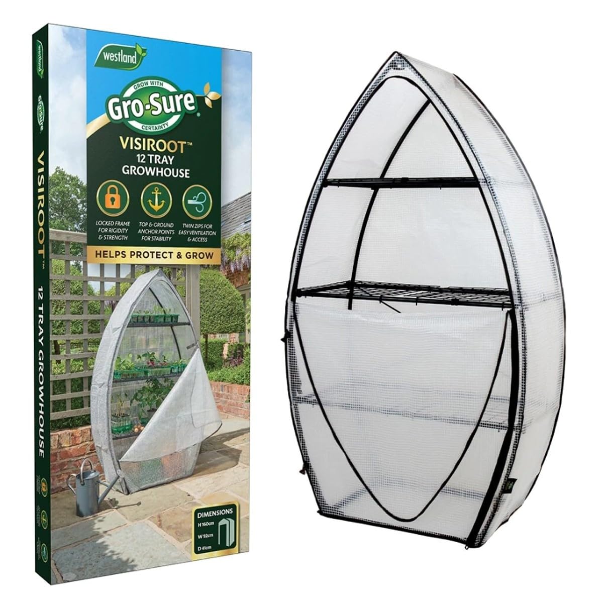 Gro-Sure Visiroot 12 Tray 4 Tier Grow House/Cold Frame - White