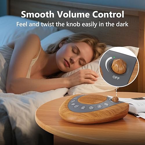 Miniatura 5 de Máquina de sonido para dormir, máquina portátil de ruido blanco con 36 sonidos relajantes, cargador USB, temporizador de apagado automático, volumen