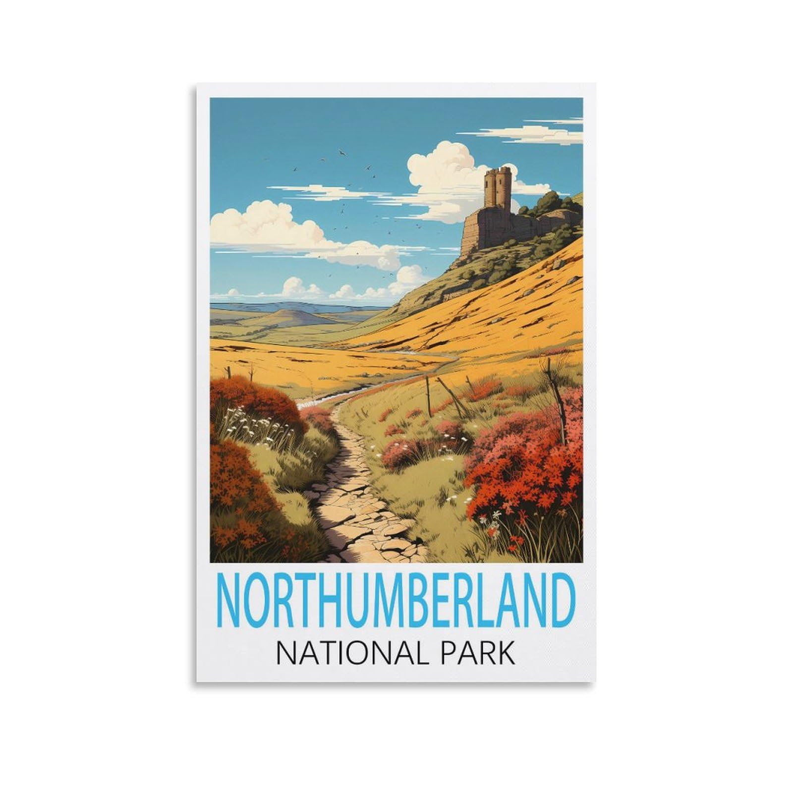 Vintage Tin Signs Northumberland National Parks Garden & Kitchen Poster, Inspirational Sign Home Wall Art Decor for Home Kitchen Bar Club Decoration 15x30cm