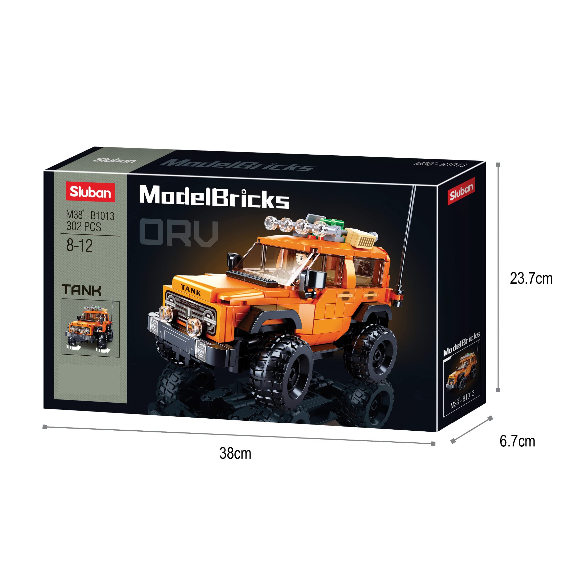 Sluban Model Bricks-Tank 300 SUV (302 pcs) Building Blocks Kit for Boys and Girls Aged 8 Years and Above Creative Construction Set, Blocks Compatible with Other Leading Brands, BIS Certified. - Image 5 thumbnail