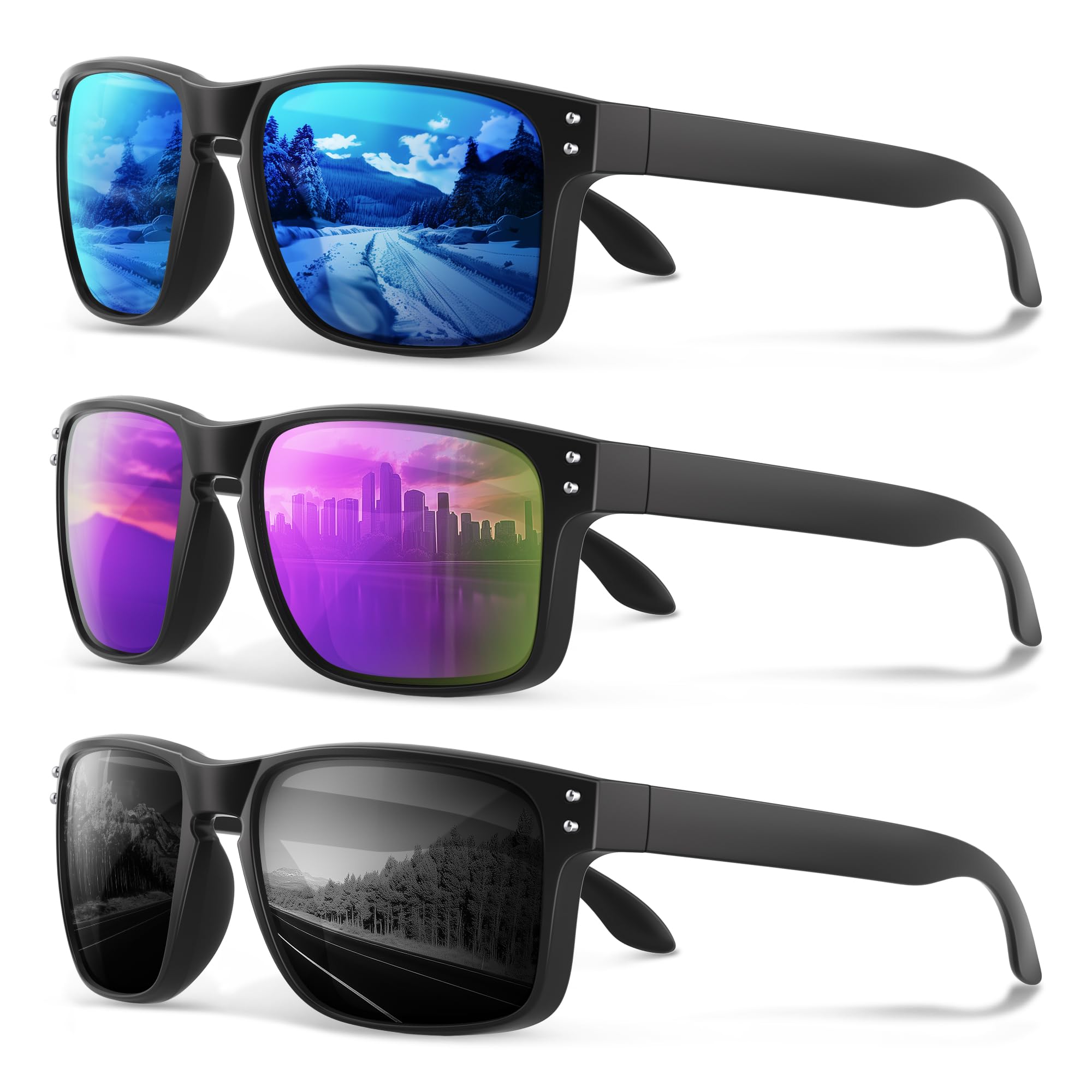 Polarized Sunglasses for Men Women - Classic Sport Sun Glasses for Driving Running Cycling Fishing UV400 Protection
