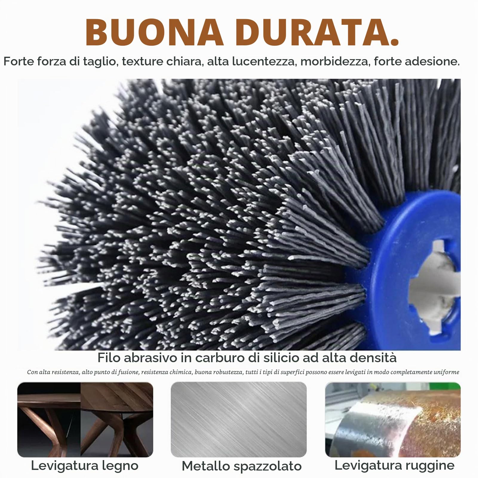 Kit Lucidatrice per Lucidatura, Levigatrice Elettrica Lucidatrice Grana 80 Accessorio per Smerigliatrice Angolare con 2 Ruote Lucidanti, per la Smerigliatura di Legno e Metallo