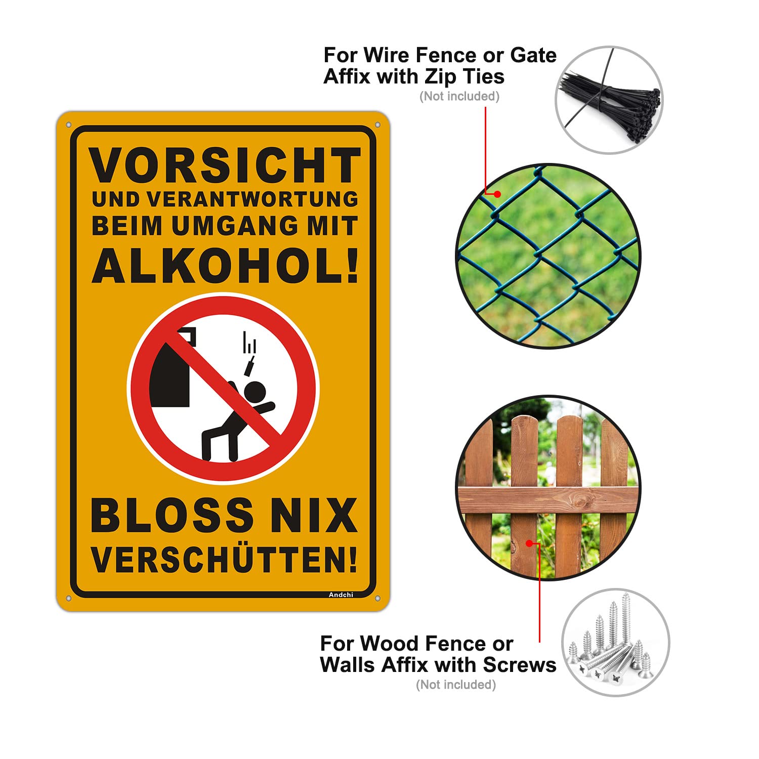Blechschild 'Beware Of Frettchen' – 14x20 Cm, Aluminium, Vintage-Design Für Wand & Tür