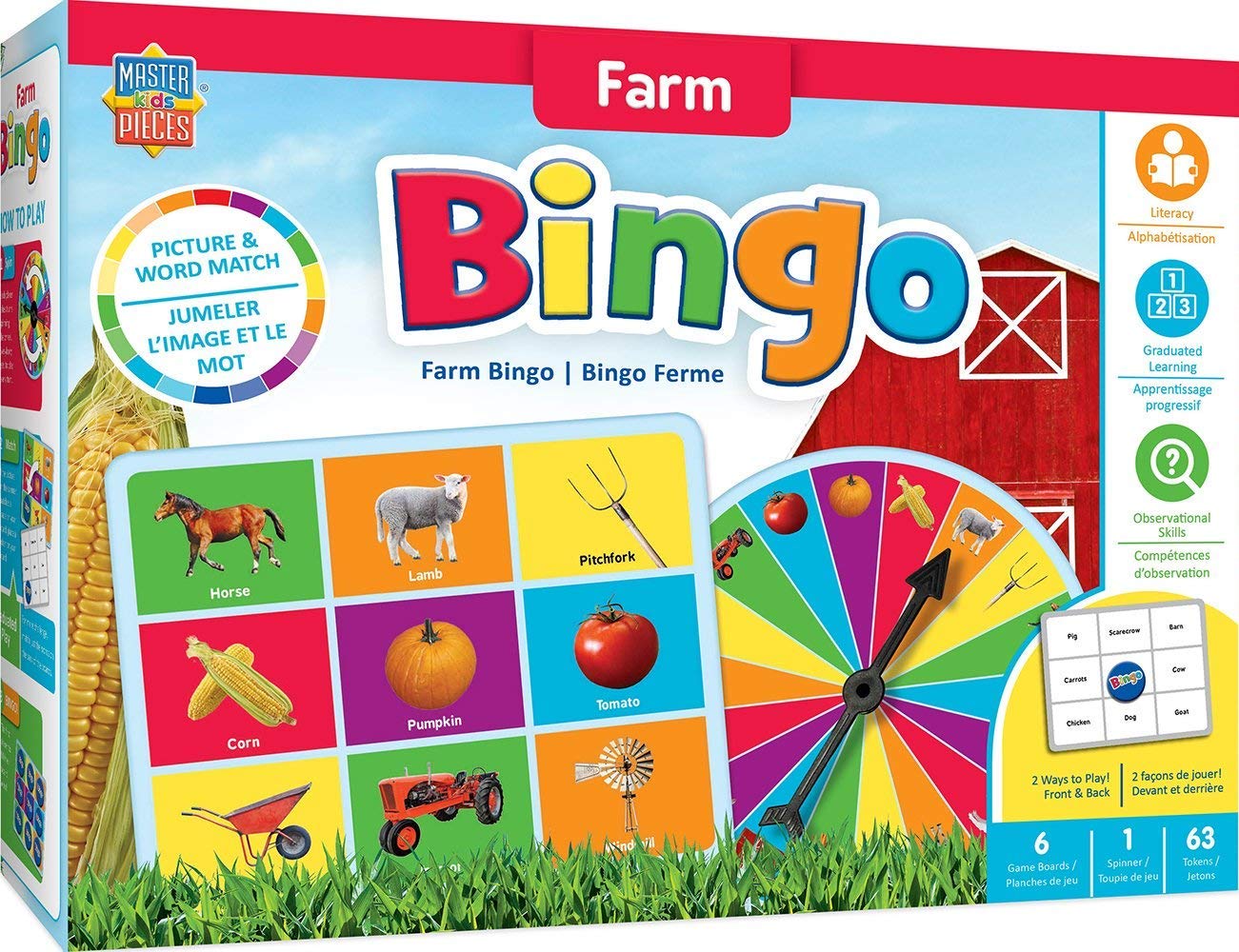 MasterPiecesEducational - Farm Bingo Game
