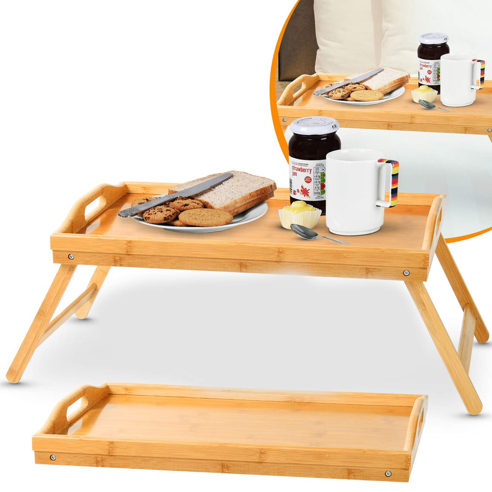 True Face Wooden Tray Bamboo With Folding Legs Serving Folding Food Tray Bed Serving Breakfast Lap Table Mate