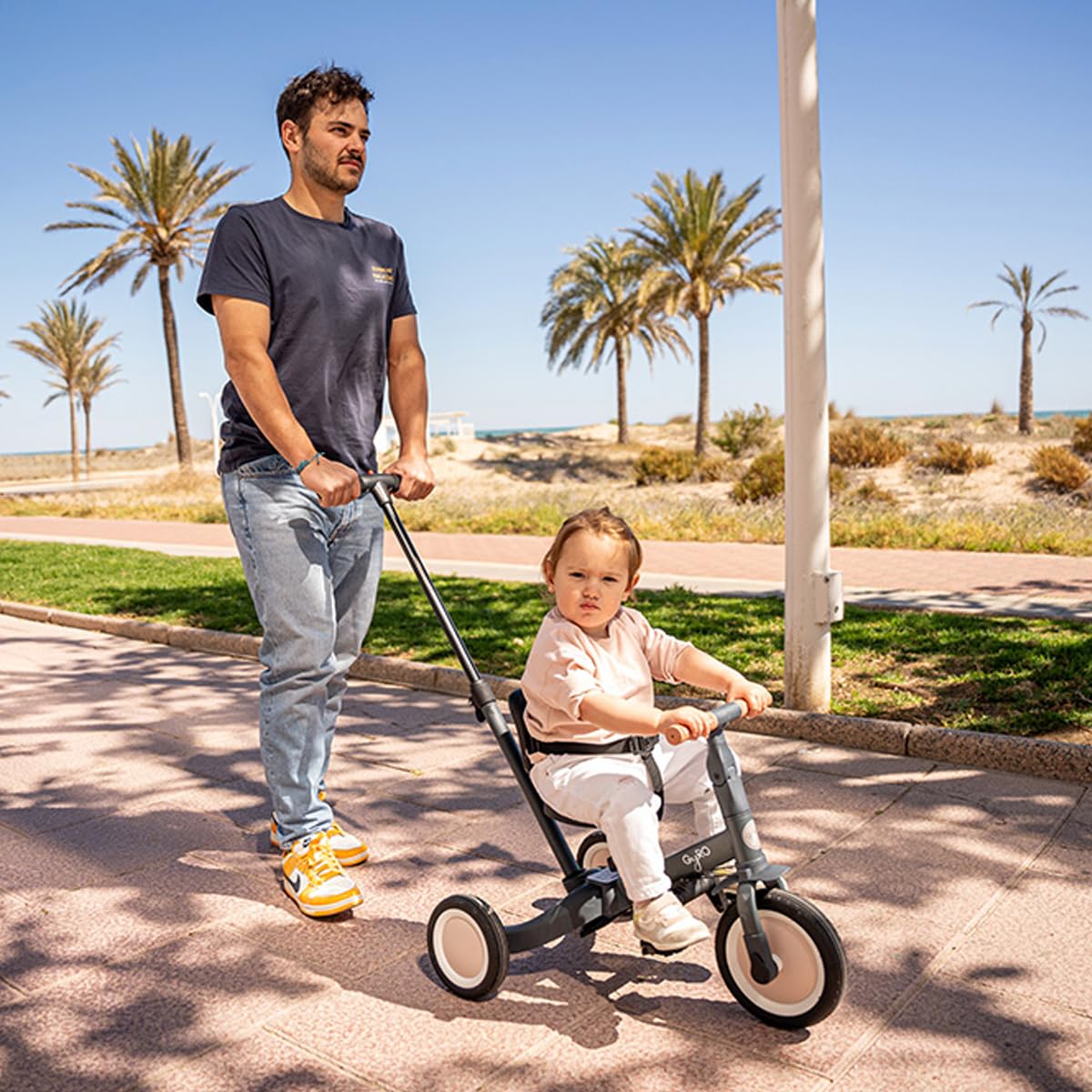 Olmitos - Triciclo Evolutivo de Bebé 5 en 1 GYRO + - Bicicleta Niños Desde 1 Año hasta 5 años - De Triciclo a Bicicleta con o sin Pedales – Adaptable y transformable (Gyro, Azul)