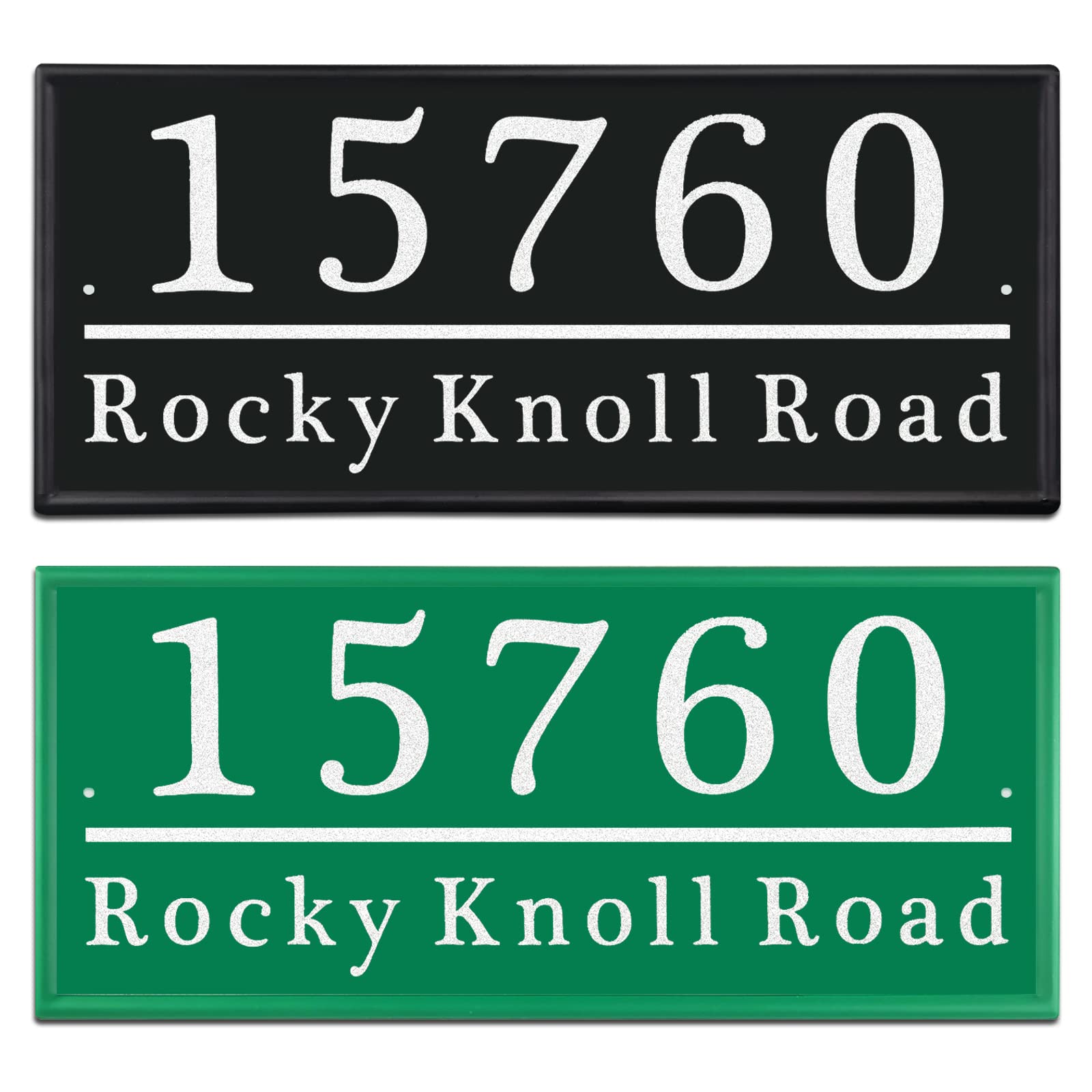 Personalized Reflective Address Plaque, Custom Aluminum House Number Sign with Two Screw, Address Sign for Outside Home, Street, House, 16"L x 7"H (