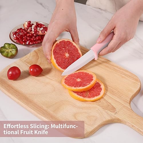 Miniatura 5 de Cuchillo de pelar de cerámica  4 pulgadas con hoja de cerámica afilada y cubierta única de hipopótamo  Cuchillo de cocina con mango de frutas y